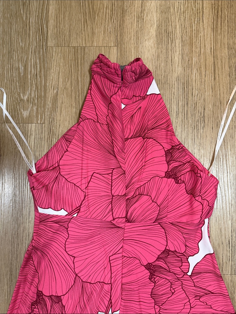 Donna Karan Fuchsia and White Floral Maxi Dress 12 - Picture 4 of 5